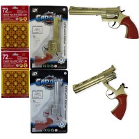 مسدس طراطيع ماغنوم أبو بكره بلاستيك للأطفال مع عدد 2 شريط طلقات مجاني وكل شريط فيه 72 طلقة = 144طلقة بـ 20ريال